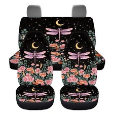 Wild Forest Starry Night Flower Dragonfly Pattern Car Seat Covers Full Set fo...