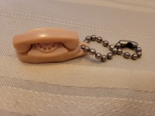 Vtg Princess Rotary Pink Phone Keychain Bell Telephone  60's