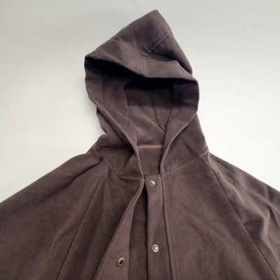 Vintage 60s 70s Hooded Long Cape Poncho Coat Grey Black | eBay