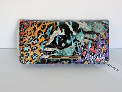 Brahmin Ady Stampede Melbourne Multi Color Embossed  Leather Wallet NWT