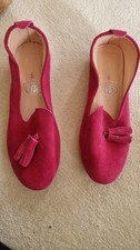 handmade Pink Suede Morroccan Babouche Slipper Shoes Size 6 Unworn and New