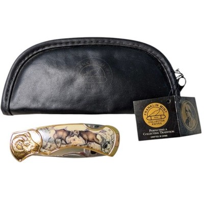 Franklin Mint Ram Collector Knives Lockback Pocketknife w/ Pouch