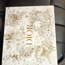 Dior White Gold Floral Lidded Gift Box, Cardboard/Paper, 1 Pc 16.5 x14 x2