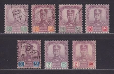 Malaya Johore Scott 59\67 Used 1904 Sultan Ibrahim Rosette Watermark SCV $88
