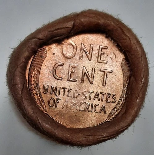 1955-S BU Wheat Cent Roll-- Original Bank Wrapped--OBW!