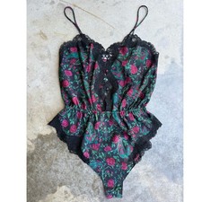 Vintage Delicates Paisley Floral Lace One Piece Teddy Lingerie