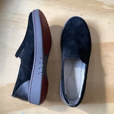 Dansko Black Suede Laraine Slip On Shoe Size 38 Womens 7.5 - 8