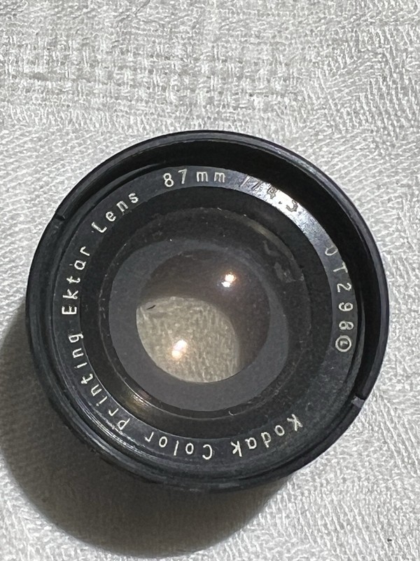 Vintage Kodak Printing Ektar 87mm f/4.5 Enlarging Lens L-7.5 Short Cone AS IS