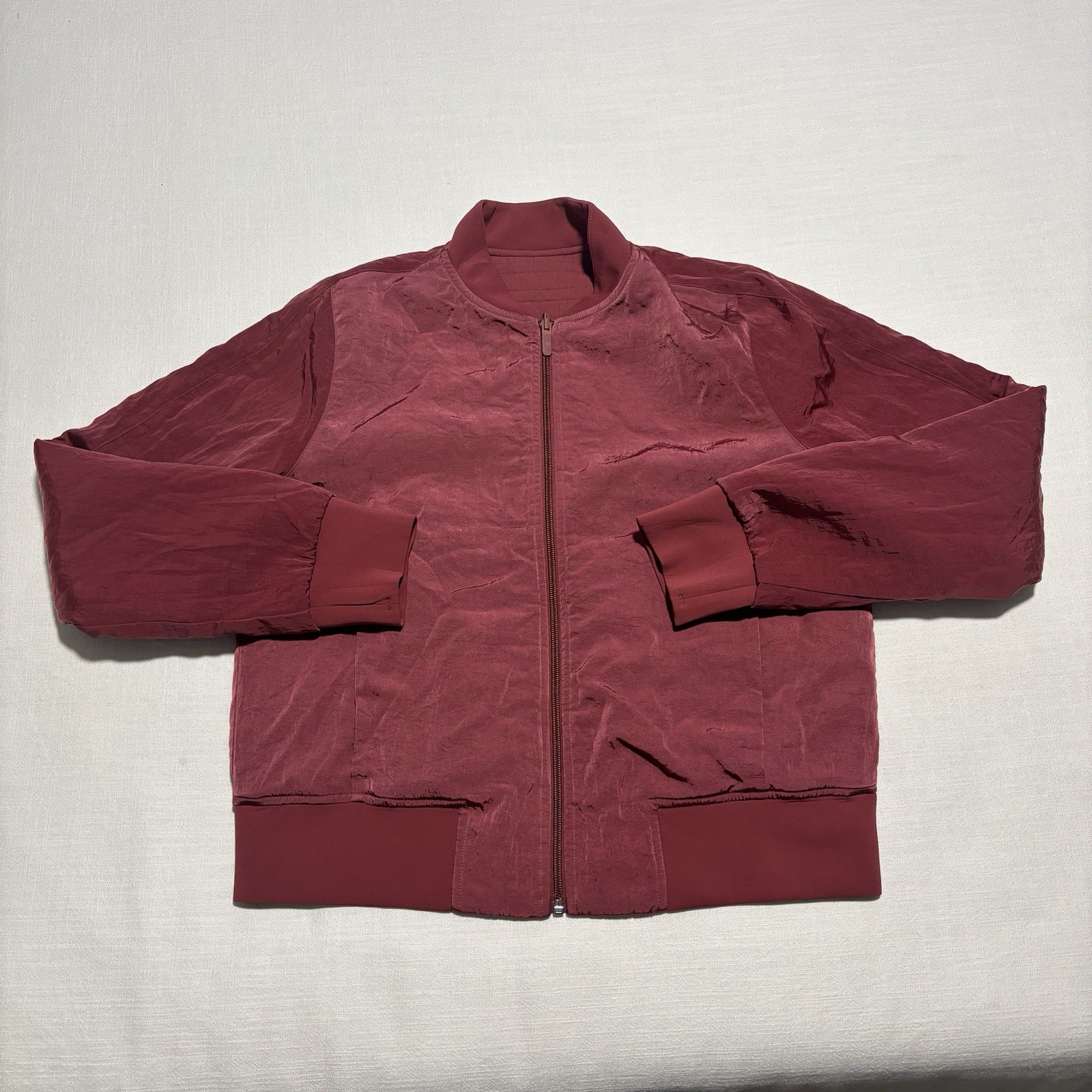 Lululemon Serene Travels Bomber Jacket | Size 10 | Reversible | Color: Chianti image 9