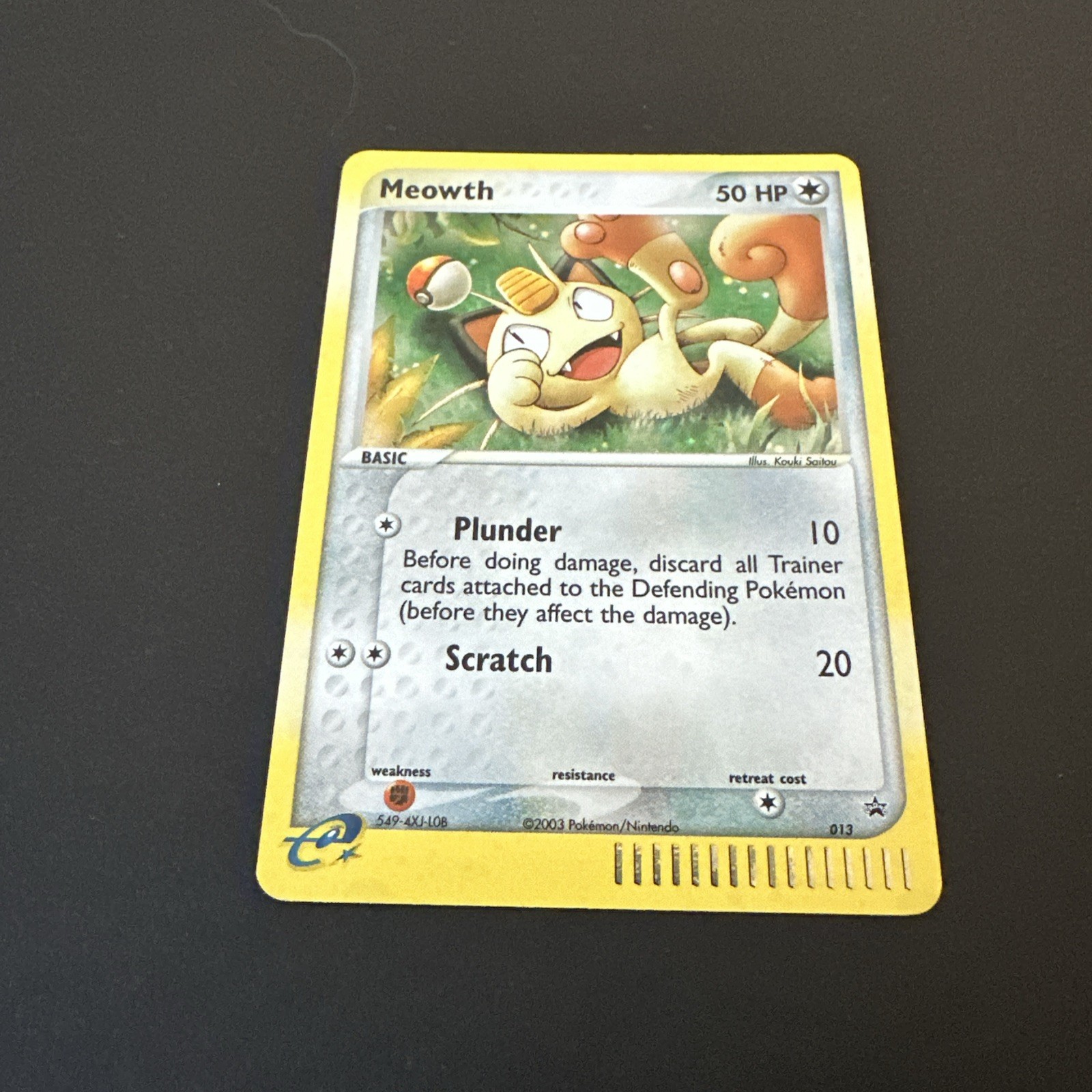 2003 Pokémon TCG Meowth Black Star Promo 013 Holo Nintendo E-Reader Series NM