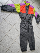 Vintage, Herren Skioverall „Sport“ Gr. 50, Schwarz-Rot-Grün-Lila