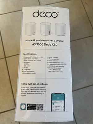 TP-LINK Deco X60 AX3000 Whole Home Mesh Wi-Fi System - 3 Pack for