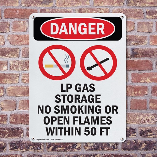 (2er Pack) LP Gasspeicher Nichtraucher OSHA Gefahr Schild Aufkleber Metall Kunststoff - Bild 4 von 21
