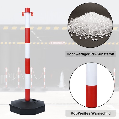 2 Stück Kunststoff Absperrpfosten Kettenpfosten Abgrenzungsständer mit PVC Kette - Bild 8 von 12