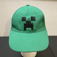 Minecraft Hat Cap Creeper Baseball Green Youth One Size adjustable SnapBack