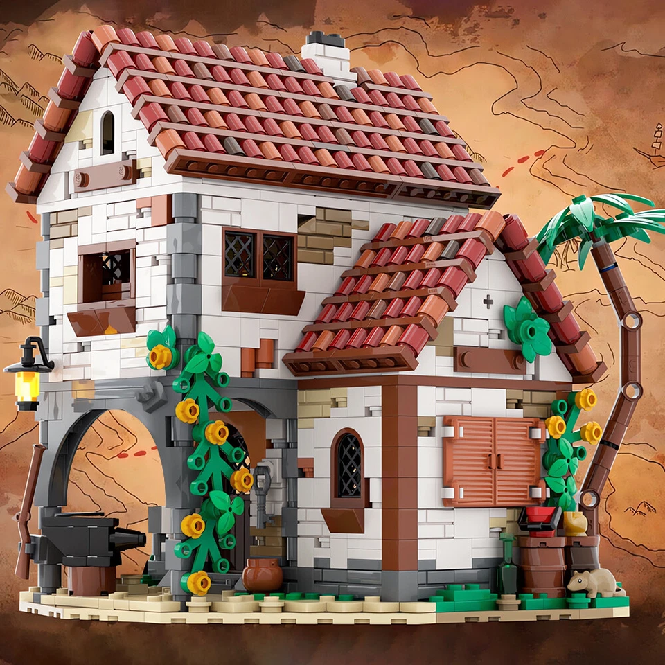 MOC: Hut Cottage by the Island Modular Building House 1332 Pieces Gift DIY - Image 4 of 4