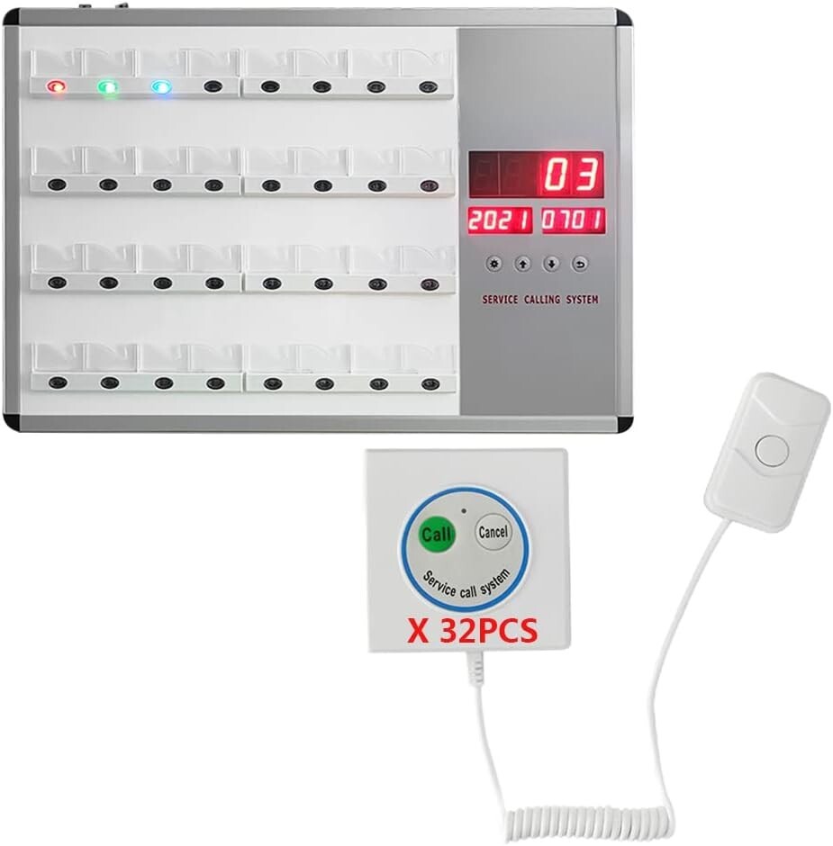 Wireless Caregiver Pager Nurse Call System 32 Call Buttons