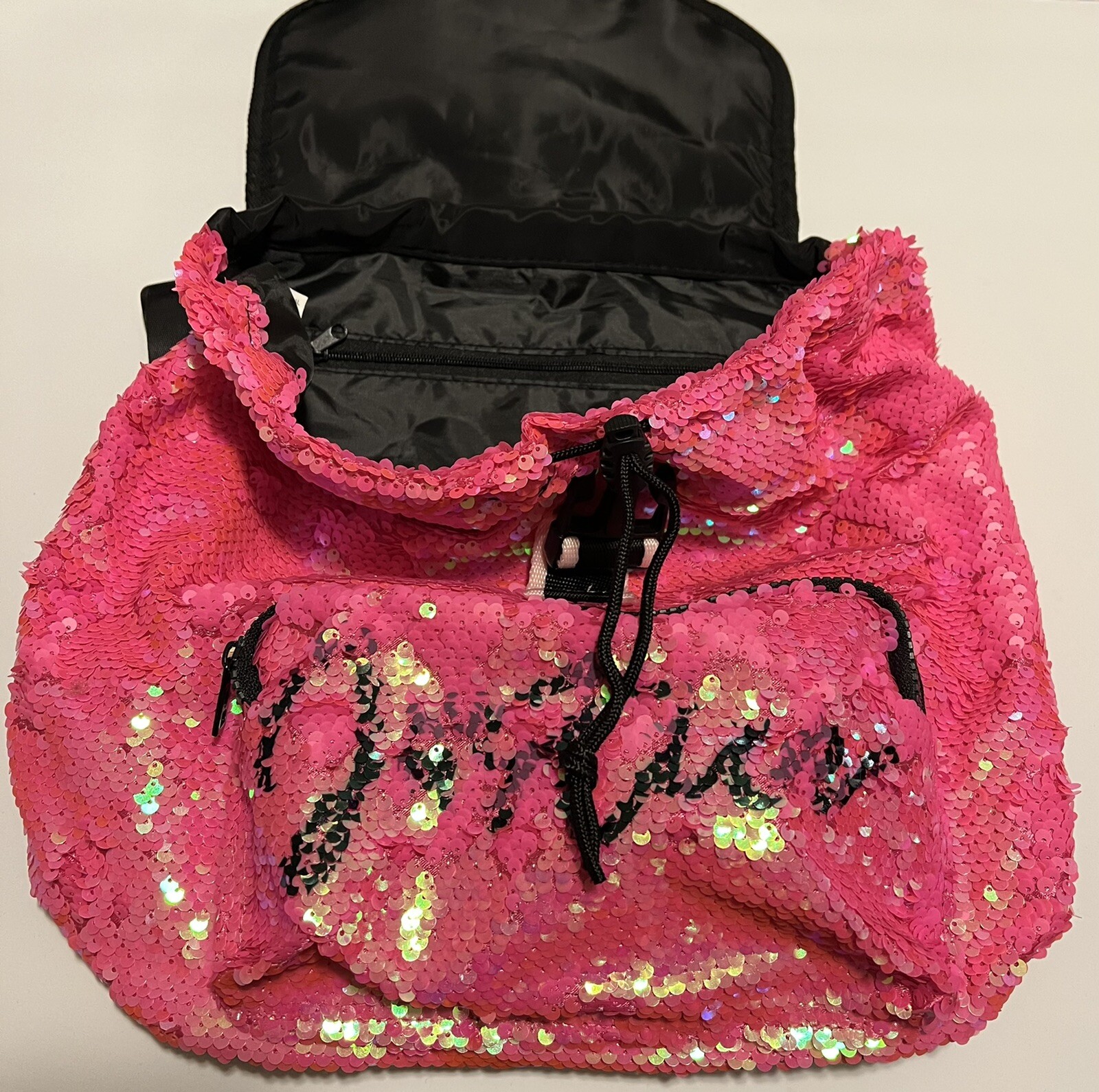 Kids Justice Pink/Green Mermaid Scale Sequin Flip Backpack Rucksack