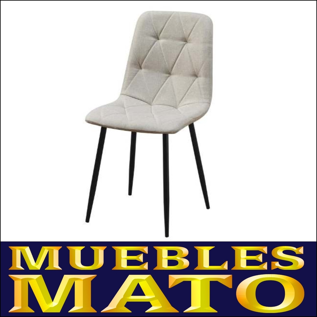 SET 4 SILLAS VANESA BEIGE/ARENA COMEDOR COCINA SALON TAPIZADA TELA BEIGE-ARENA