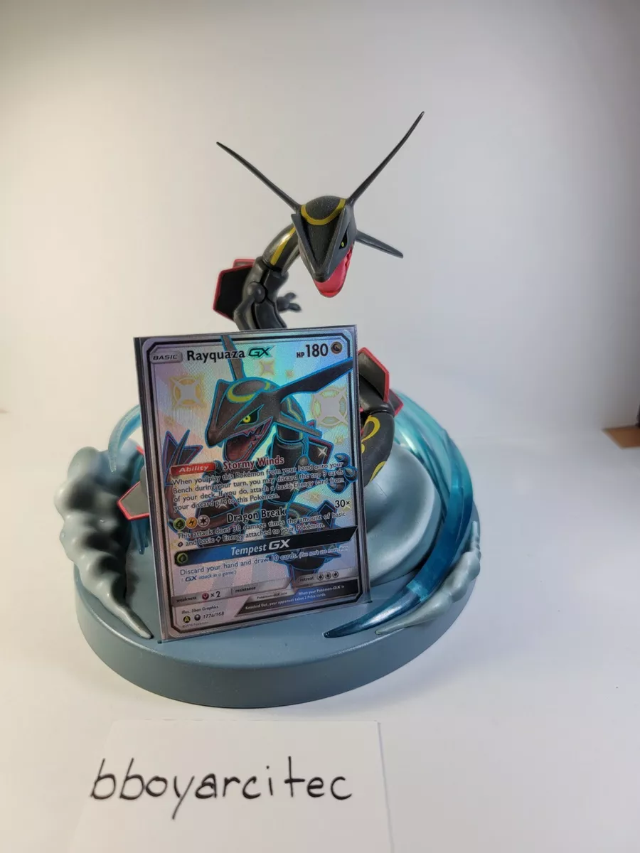 Pokemon Hidden Fates Premium Collection Shiny Rayquaza Figure & shiny GX  card!