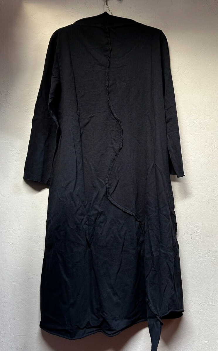 Cynthia Ashby Women Long Sleeve Maxi Lago Dress Small Black Lagenlook  Pocket New | eBay