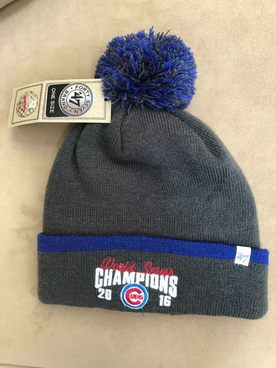 Chicago cubs world series top knit hat
