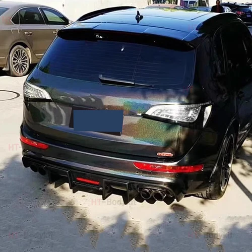 Labio difusor de parachoques trasero de carbono real con luces LED para Audi Q5 SQ5 2012-2018 - Imagen 5 de 9