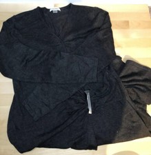 CALVIN KLEIN WOMEN DRESS FAUX WRAP Metal BUCKLE SURPLICE V NECK Gray SIZE L NWOT