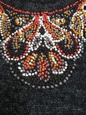 Pull broderies bohème KOOKAI laine sweater -  T. 1 / S / 36 Gris Anthracite