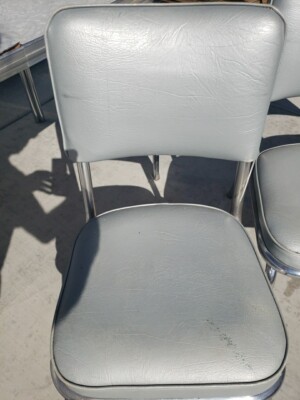 Virtue Brothers of California チェア MCM 3 Vintage MCM Gray Virtue Bros CA Chrome Leg Padded Dinette Chairs