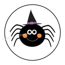 30 CUTE HALLOWEEN SPIDER ENVELOPE SEALS LABELS STICKERS PARTY FAVORS 1.5" ROUND