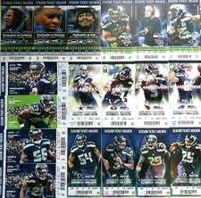2011-2012-2013-2015-2016-2017-2018 Seattle Seahawks Season Ticket Stubs - Mint!