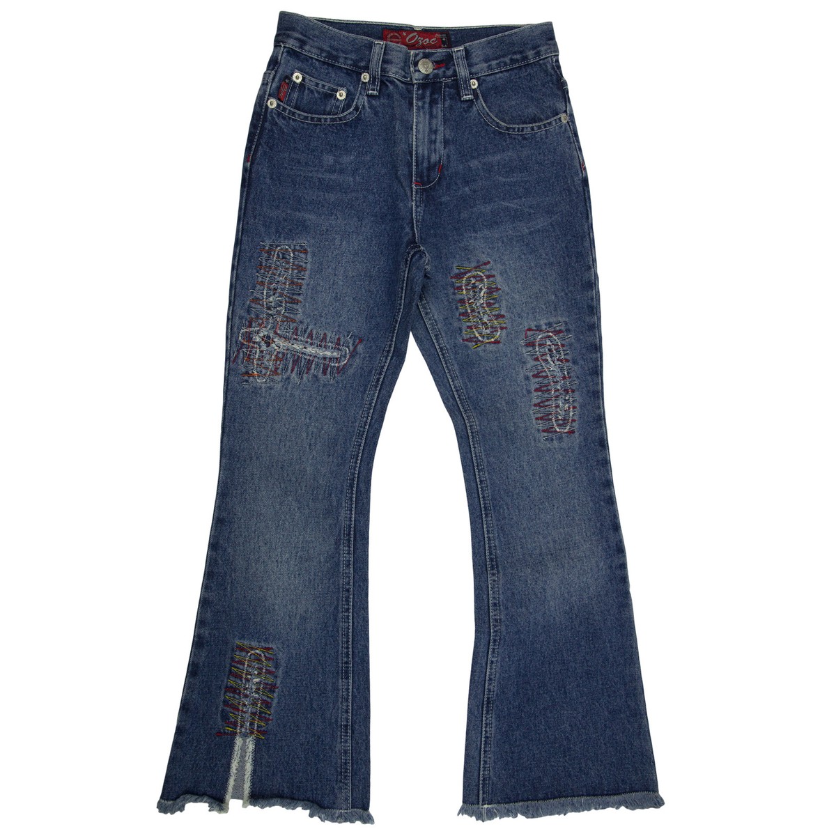 Ozoc Girl Blue Jeans Pants OZOC09- with Stylish Embroidered Accent 