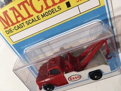 Vintage Lesney Matchbox 13 Custom Esso Wreck Truck In Blister Pack