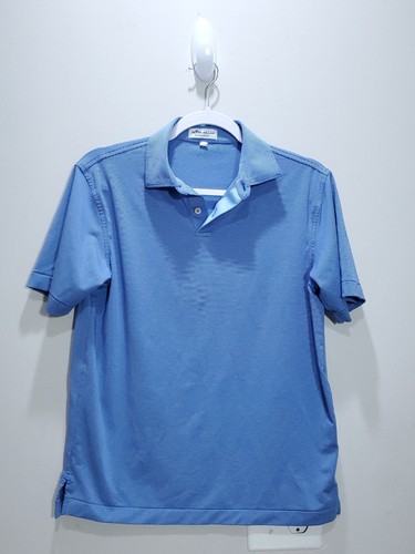 Peter Millar Summer Comfort Polo Shirt Youth Large Blue Striped Performance Golf