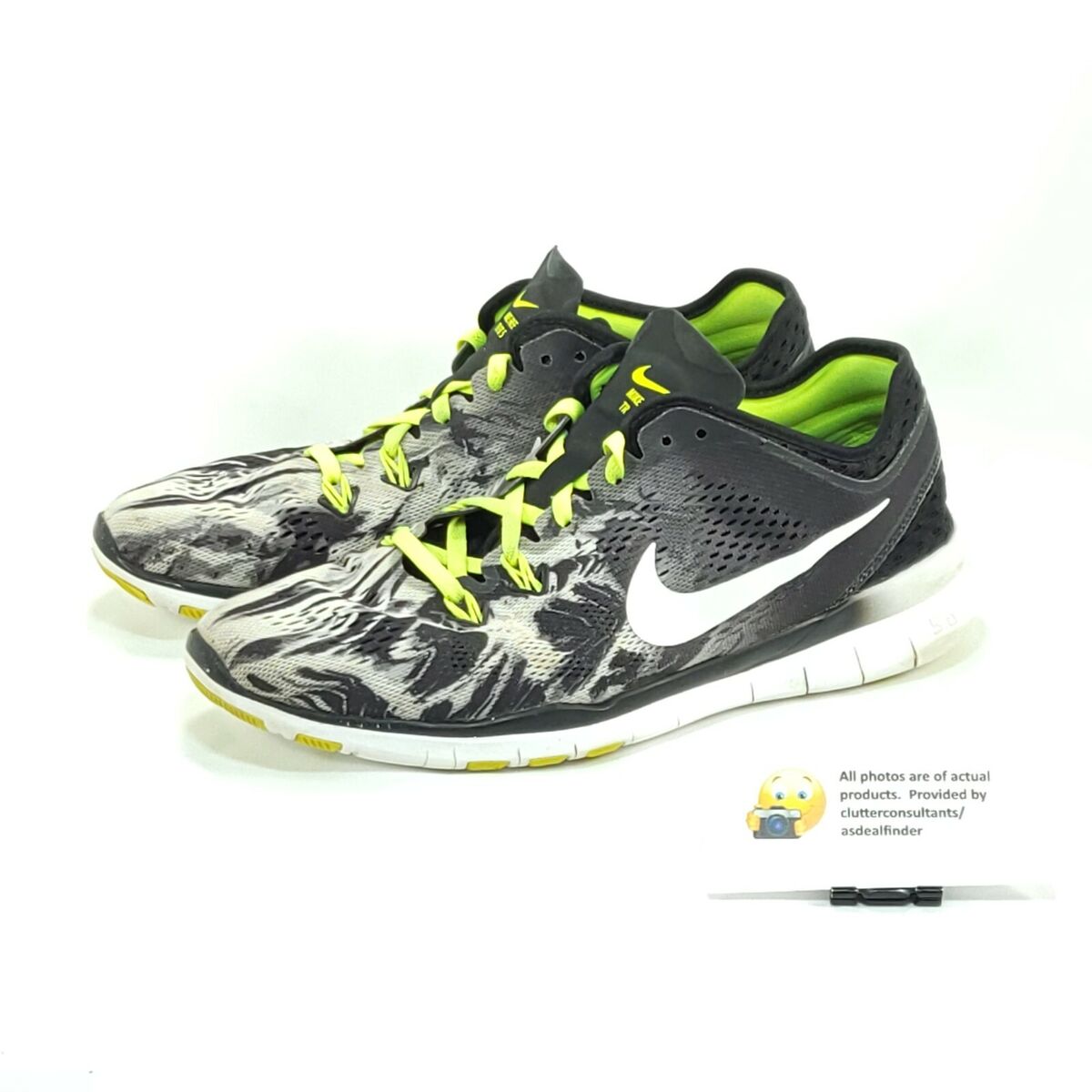 Nike Free Fit 5 Athletic Lace Up Shoe Womens 8.5 704695-014 Black White | eBay