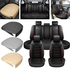 PU Leather Car 5 Seat Covers Front Rear Full Set Cushion Protector Universal