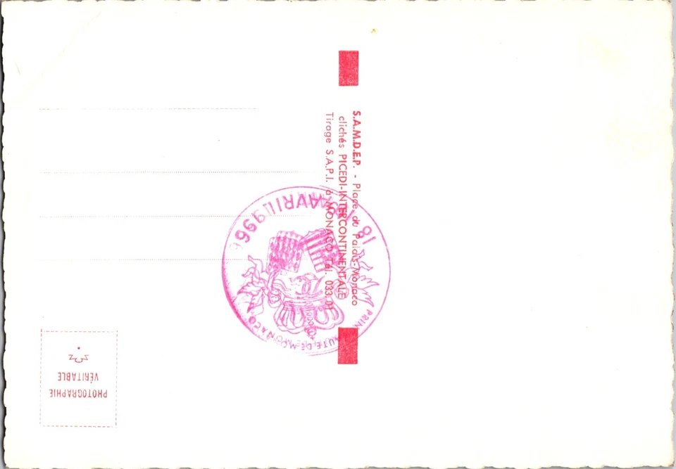 1956 Mônaco RPPC Maxi capa cartão postal casamento real Rainer & Grace Kelly - Imagem 2 de 2