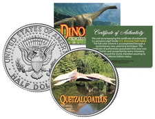 QUETZALCOATLUS * Collectible Dinosaur * JFK Half Dollar Colorized Coin PTEROSAUR