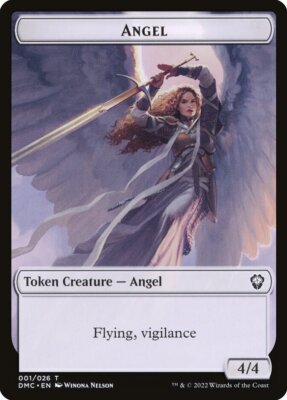 Angel (4/4 Flying Vigilance) MTG Commander Dominaria Token NM x4 - Magic Card