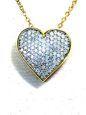 AFFINITY DIAMONDS HEART PENDANT NECKLACE, 14K GOLD PLTD STERLING SILVER (M4758-5