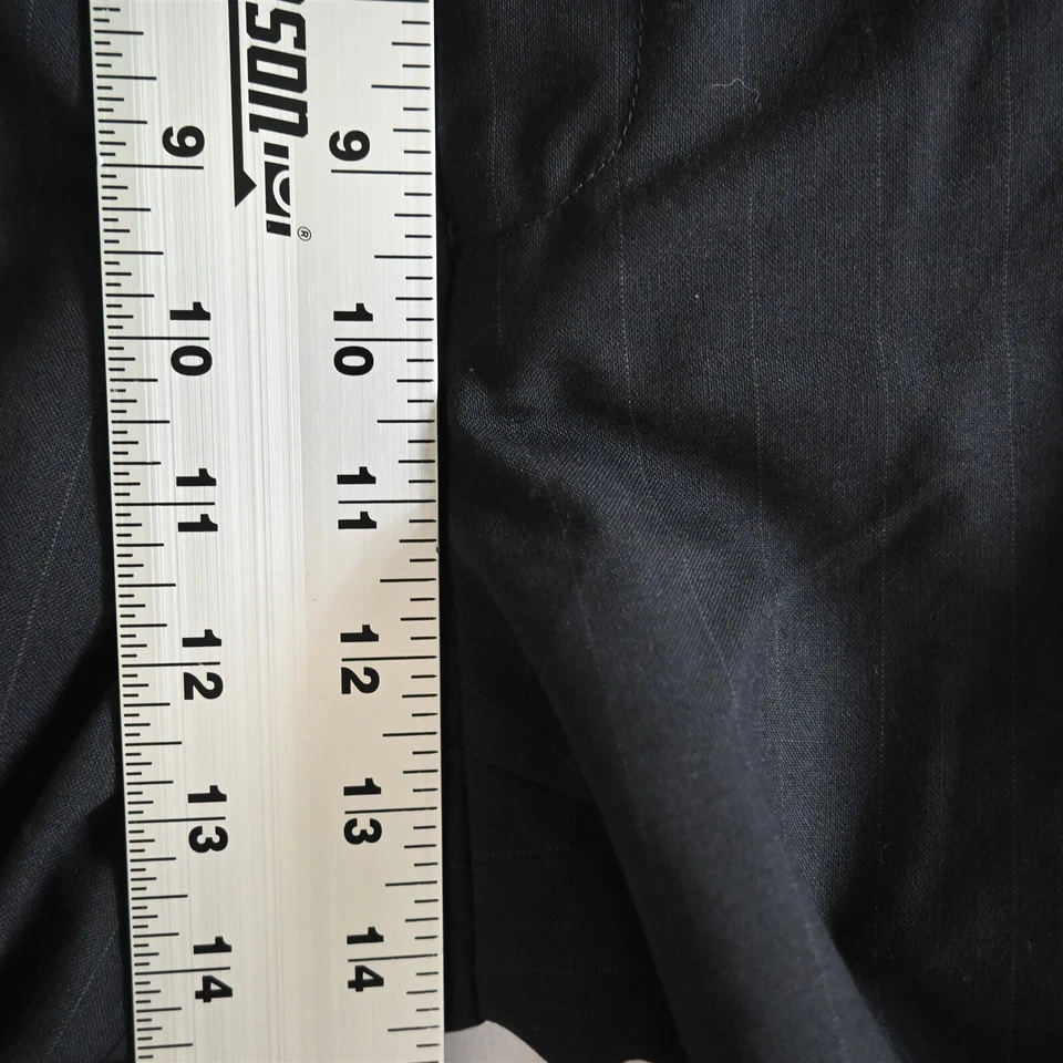 Pantalones de vestir Jos A Bank 40x30 azul marino a rayas plisados con puños 100 % lana para hombre Foto 3 de 4