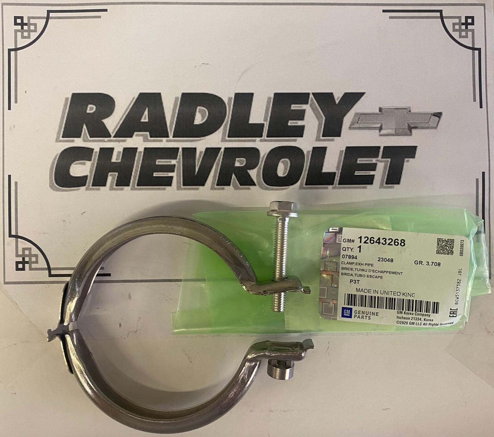 NEW GM OEM EXHAUST- PRECONVERTER CLAMP- GENERAL MOTORS GMC 12643268 | eBay