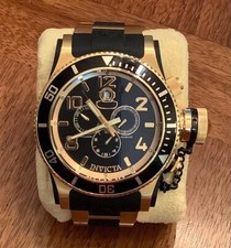 Invicta Men s Russian Diver Collection Chronograph 6633 Black and Gold EUC