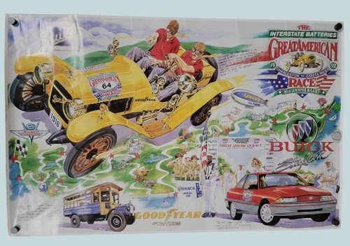Vintage Great American Race Buick Poster 1992 Classic Cars Goodyear 37 X 24 - 第 1/12 張圖片