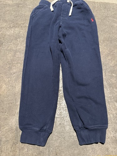 Boys Polo Ralph Lauren Joggers Blue Sweatpants Pony Logo Size 8 Small - Picture 2 of 11