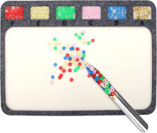 2 PCS Set Bead Mats with Bead Scoop, Beading Trays Boards with Six Individual Gr
