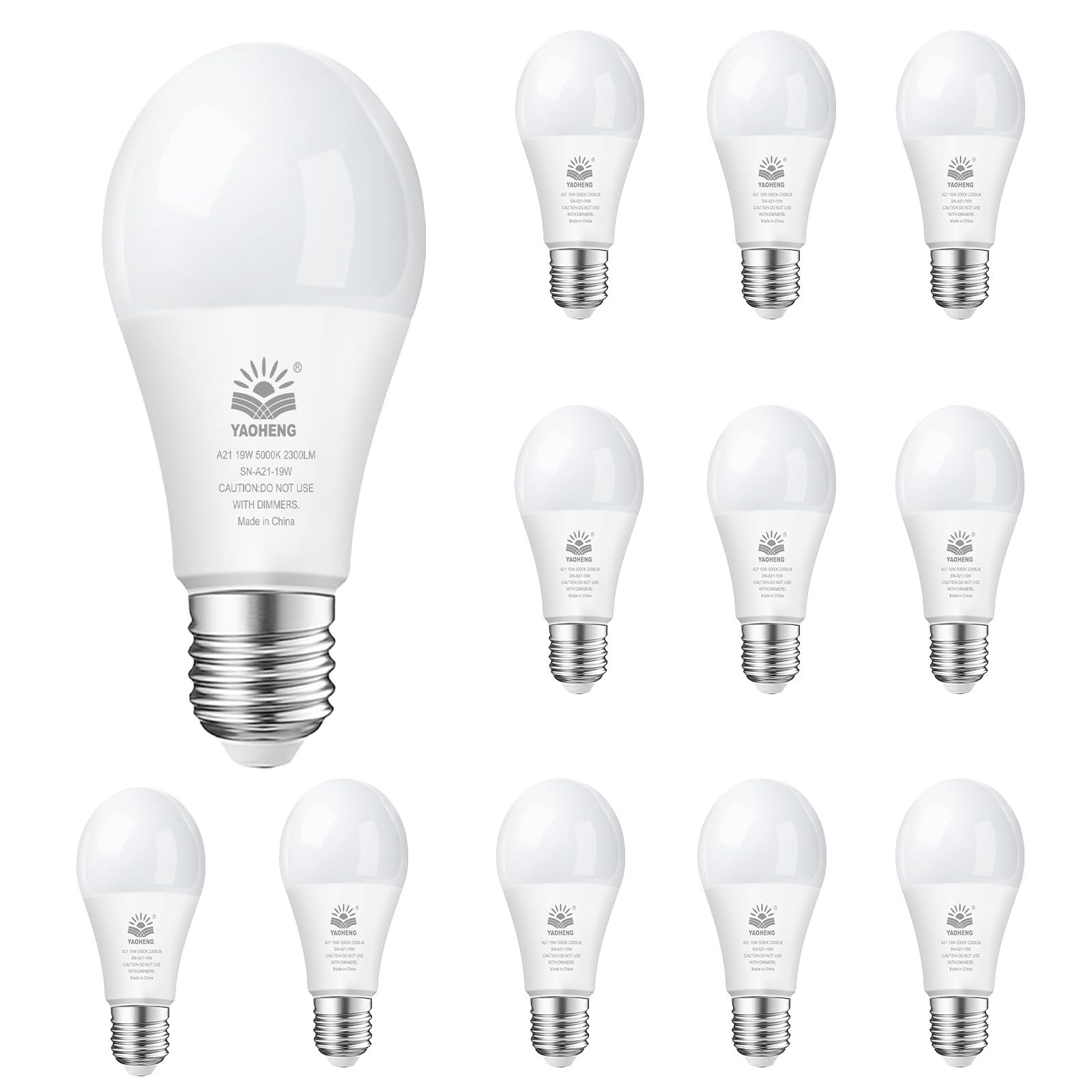 A21 LED Light Bulb, 150 Watt Equivalent LED Bulbs, 19W 5000K Daylight, 2300 L...