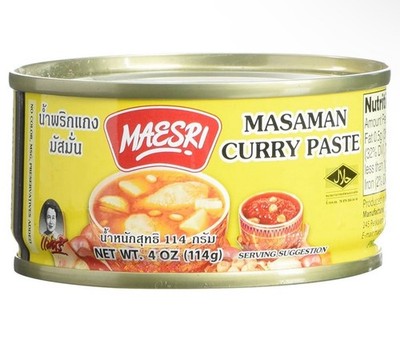 Maesri Thai Masaman Curry Paste 4 oz Can High Quality No Preservatives