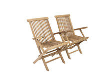 Two Teak Folding Armchairs - grade B return RRP £127.99